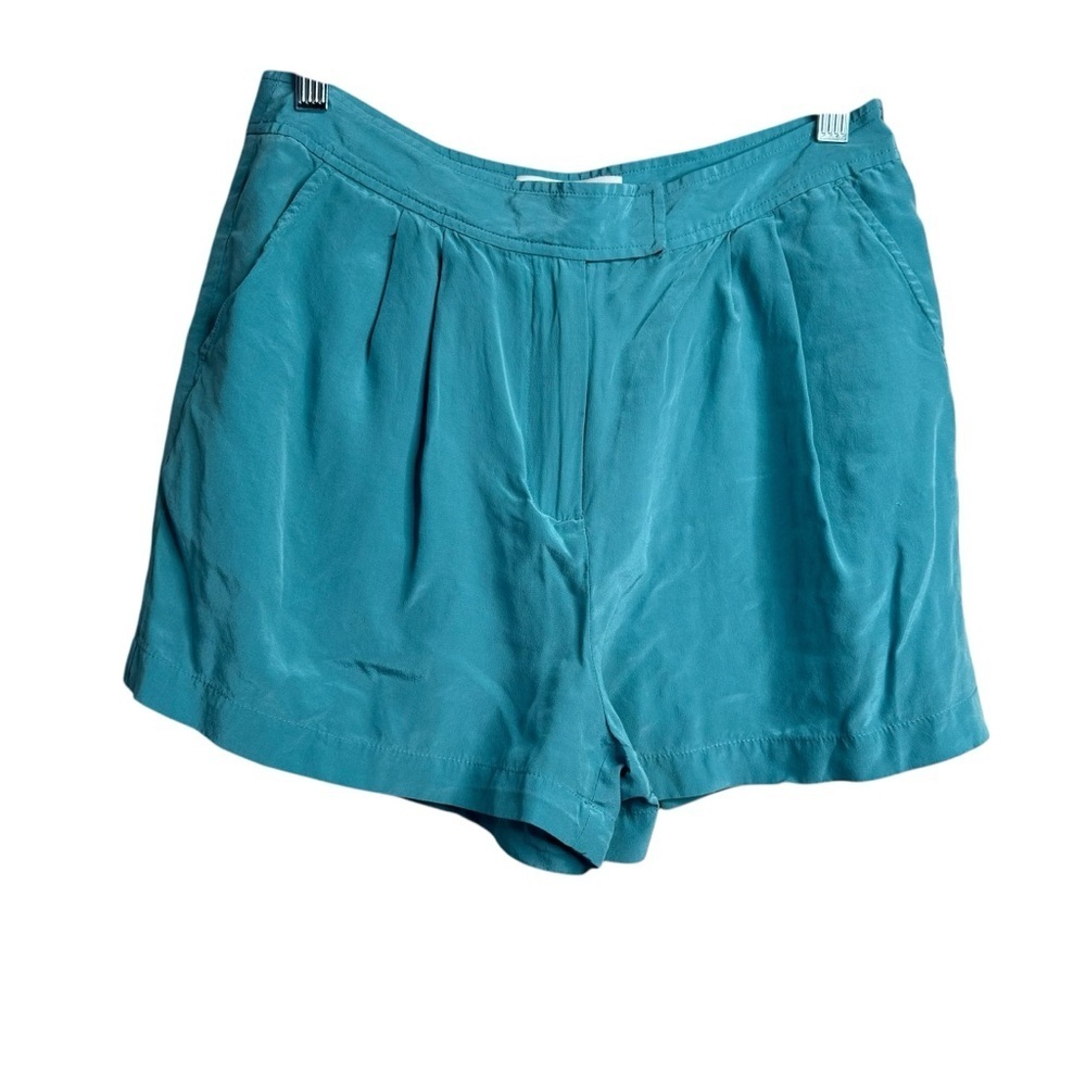 Tibi 100% Silk Shorts Women’s 6 Tiffany Blue Lightweight Summer L26
